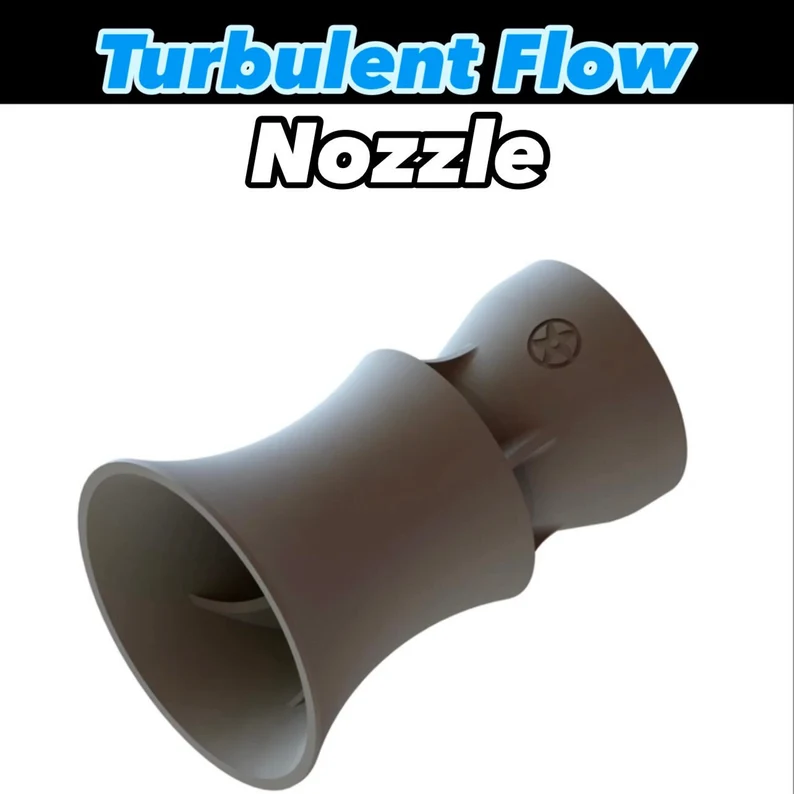 Original turbulent flow aquarium nozzle design